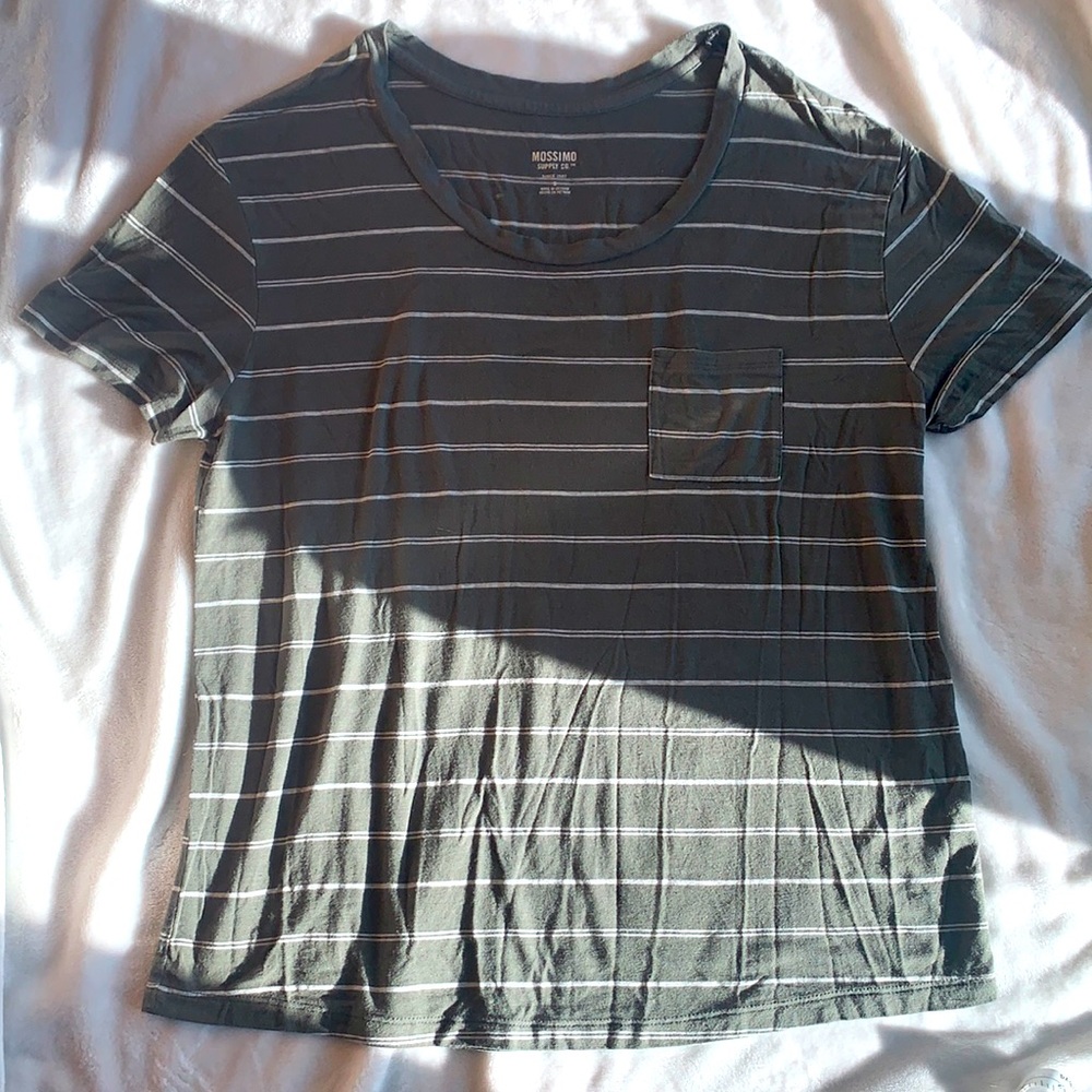 Mossimo green striped shirt women’s small